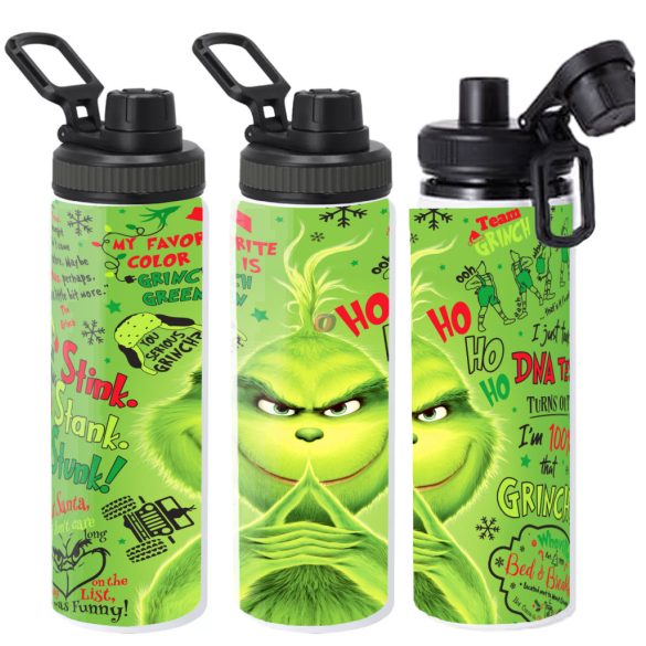 XL Grincs mintás Kulacs 850 ml "Green Grinch" HD