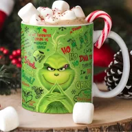   Grincses karácsonyi bögre "Green Grinch" pufi hatású
