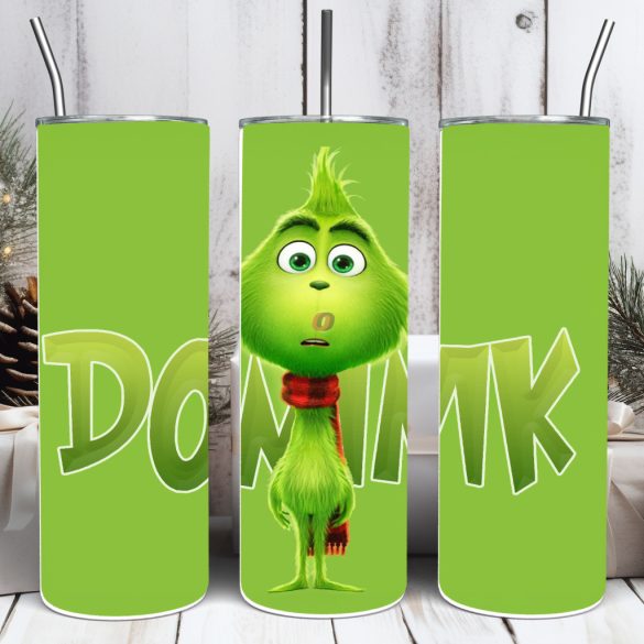 Egyedi feliratos termosz pohár 600ml "Mini Grinch" HD tumbler