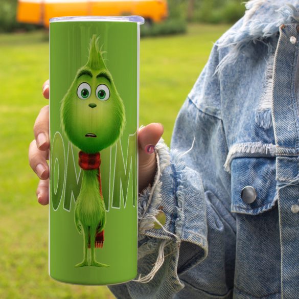 Egyedi feliratos termosz pohár 600ml "Mini Grinch" HD tumbler