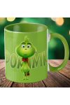 Egyedi feliratos karácsonyi bögre "Mini Grinch" zöld bögre