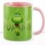 Egyedi feliratos karácsonyi bögre "Mini Grinch" rózsaszín bögre