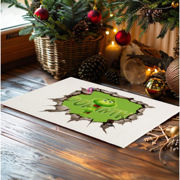Egyedi feliratos Szőnyeg "Mini Grinch" 60X40 cm törtfehér