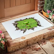   Egyedi feliratos Szőnyeg "Mini Grinch" 60X40 cm törtfehér