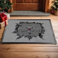   Egyedi feliratos Lábtörlő "Mini Grinch" 60X40 cm szürke, fekete