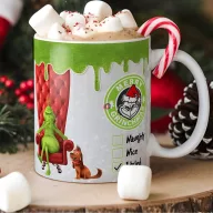   Grincses karácsonyi bögre "Merry Grinchmas" pufi hatású