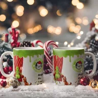   Grincses karácsonyi bögre "Merry Grinchmas" pufi hatású