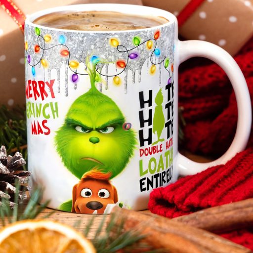 Grincses karácsonyi bögre "Hate hate hate" pufi hatású