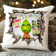   Grincs mintás párnahuzat 40x40 cm "Hate hate hate" HD nyomat