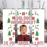   Prémium Karácsonyi termosz 600ml "Reszkessetek betörők csúnya pulcsi mintás"