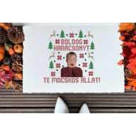   Karácsonyi Szőnyeg, Lábtörlő 60X40 cm "Reszkessetek betörők csúnya pulcsi mintás"