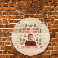 XL Karácsonyi fa tábla "Reszkessetek betörők csúnya pulcsi mintás" ajtódísz többféle méretben   XL Karácsonyi fa tábla "Reszkessetek betörők csúnya pulcsi mintás" ajtódísz többféle méretben