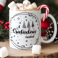   Egyedi neves karácsonyi bögre "Személyre szabható névvel" 330 ml kerámia Full HD