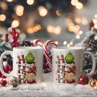   Grincses karácsonyi bögre "Ho Ho Ho" pufi hatású