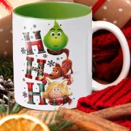   Grincses karácsonyi bögre "Ho Ho Ho" zöld belső LImited