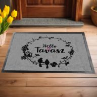 Tavaszi Lábtörlő személyre szabható, 60x40 cm szürke