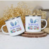   Húsvéti zománcozott bögre "Nyuszi fiú" egyedi névvel fém