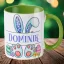 Húsvéti bögre "Nyuszi fiú" egyedi névvel, zöld, kerámia