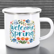   Húsvéti zománcozott bögre "Welcome Spring" fém