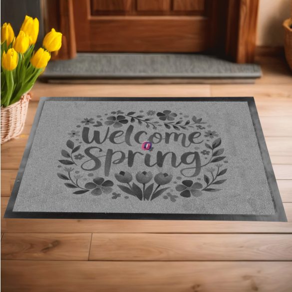 Húsvéti Lábtörlő 60X40 cm "Welcome Spring"szürke, fekete