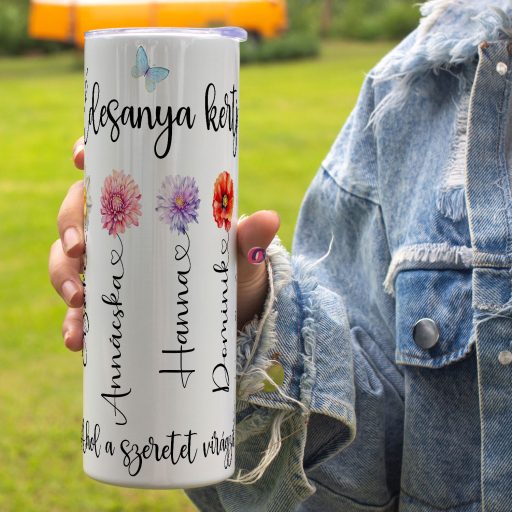 Egyedi neves Anyák napi Termosz "600ml "Anya kertje" HD