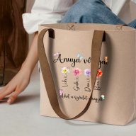   Egyedi neves táska Anyák napjára "Virágok" 42x30x10 cm