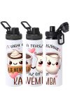Egyedi neves Szerelmes Kulacs 850 ml "Te vagy a tejszínhab a kávémba" HD