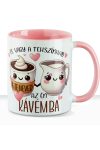 Szerelmes bögre "Te vagy a tejszínhab a kávémba" egyedi névvel, rózsaszín, kerámia