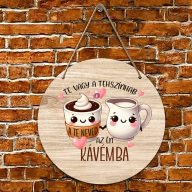 Szerelmes ajtódísz fa tábla "Te vagy a tejszínhab a kávémba" egyedi felirattal többféle méretben   Szerelmes ajtódísz fa tábla "Te vagy a tejszínhab a kávémba" egyedi felirattal többféle méretben