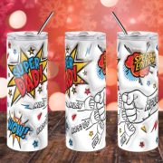   Prémium Apák napi Duplafalú termosz egyedi névvel 600 ml "Super Dad"