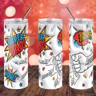   Prémium Apák napi Duplafalú termosz egyedi névvel 600 ml "Super Dad"