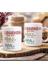 Apák napi bögre "Legenda Apa" Személyre szabható, fehér, kerámia