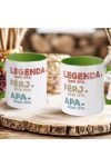 Apák napi bögre "Legenda Apa" Személyre szabható, zöld, kerámia