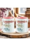Apák napi bögre "Legenda Apa" Személyre szabható, rózsaszín, kerámia