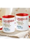 Apák napi bögre "Legenda Apa" Személyre szabható, piros, kerámia
