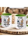 Apák napi bögre "Első apák napja" Személyre szabható, zöld, kerámia