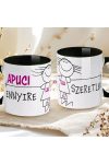 Apák napi bögre "Első apák napja" Személyre szabható, fiús, lányos, fekete, kerámia