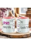 Apák napi bögre "Első apák napja" Személyre szabható, fiús, lányos, rózsaszín, kerámia