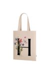 Prémium Egyedi, monogramos személyre szabható Táska, virág mintás egyedi Monogrammal 37 x 41 x cm Fekete betű
