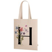   Prémium Egyedi, monogramos személyre szabható Táska, virág mintás egyedi Monogrammal 37 x 41 x cm Fekete betű