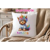   Egyedi neves Unikornis kutya párna választható kutyafajtával személyre szabható 40 cm