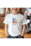 Egyedi monogramos Kisgyerek póló  "Cicás" 2-6 év