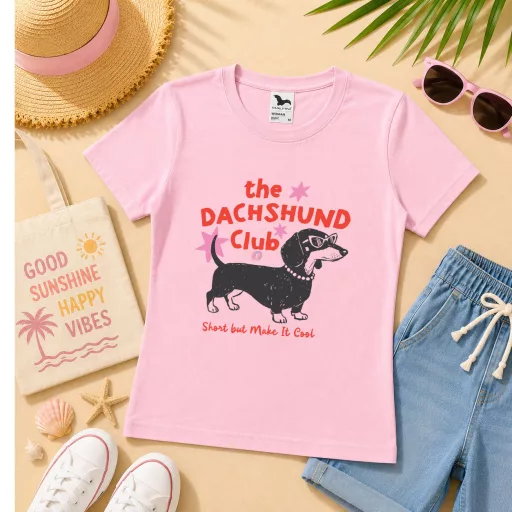 Póló tacskó mintás - többféle színben "Dachshund Club Felnőtt és gyerek méretekben