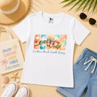   Póló nyári mintás - többféle színben "Sunshine, beach, tücsök, köcsög" Felnőtt és gyerek méretekben