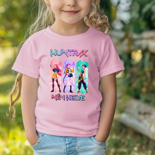 Kpop Démonvadászok V4 stílusú póló egyedi felirattal, gyerek és felnőtt méretekben