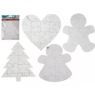   Karácsonyi puzzle többféle minta, szinezhető 2 db-os szett