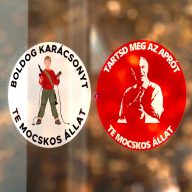 Karácsonyi matrica - Te mocskos állat 2 féle  - 8,5 cm