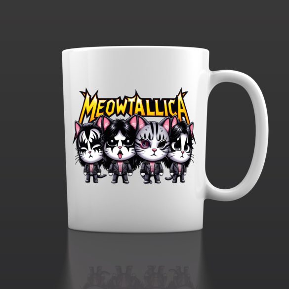 Bögre, cicás Metallica - meow 3 dl