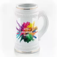   Prémium egyedi logós / fényképes söröskorsó 500 ml, UHD nyomattal, kerámia