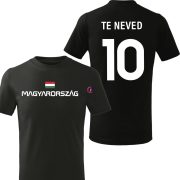   Gyerek szurkolói póló egyedi névvel és számmal - Hungary - Fekete
